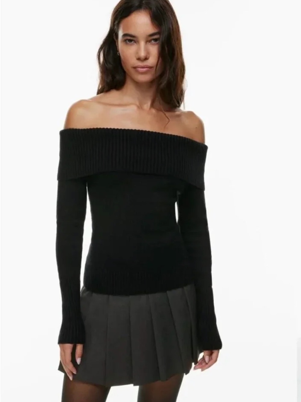 Sunday Best Off-the-Shoulder Sweater in Black